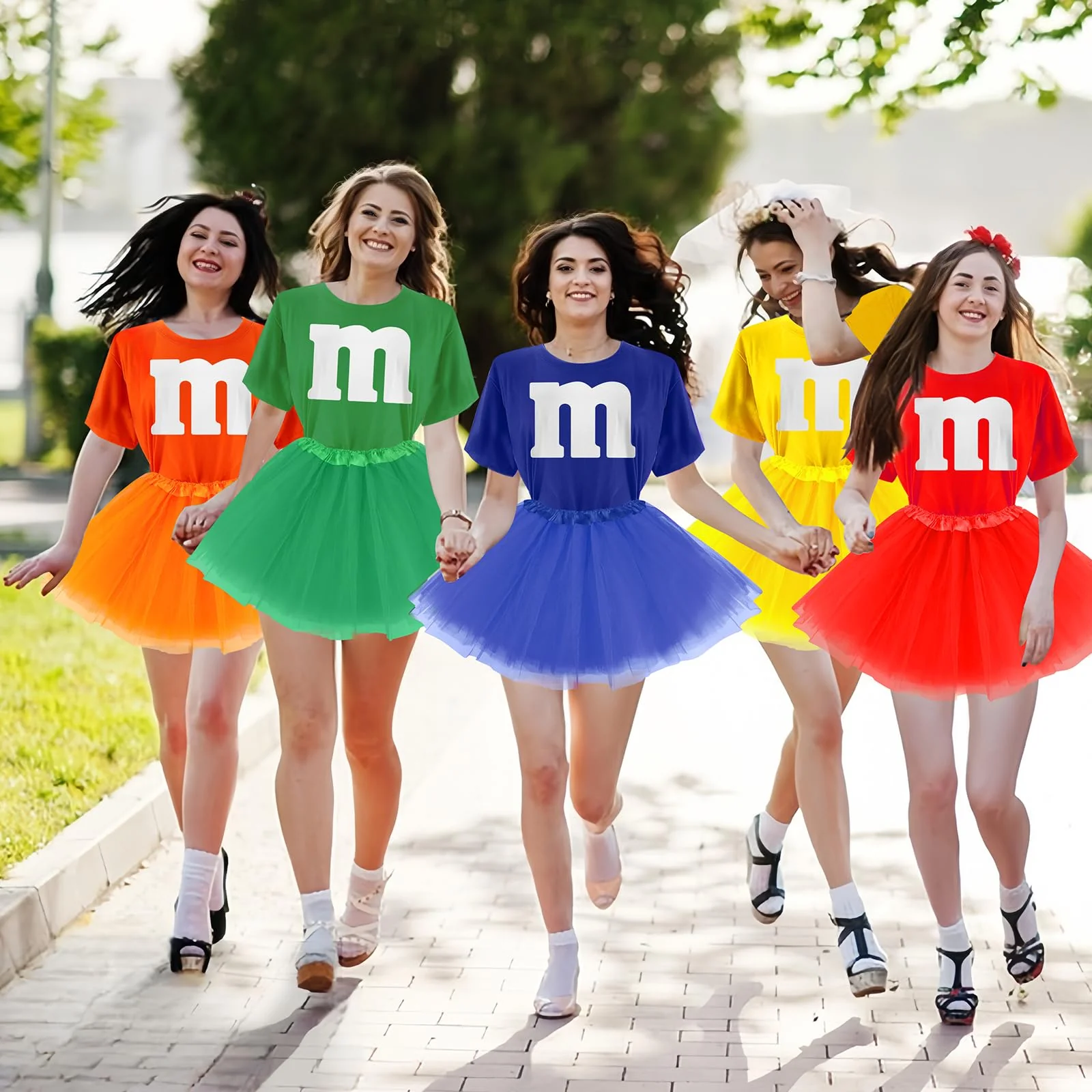 FONYFA Letter M Halloween Costumes T-Shirt Tutu Skirts, Team Group T-Shirt, Funny Costumes for Halloween Christmas Party Costume - Image 2