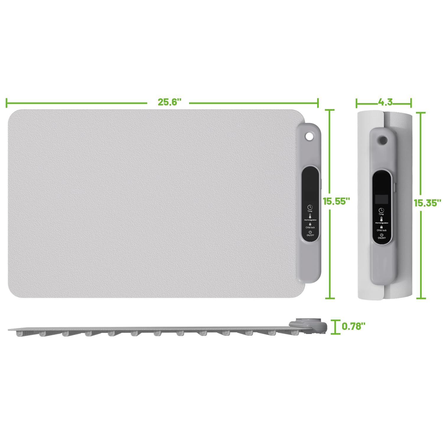 Food Warming Mat Electric Tray: YTLAD Silicone Heating Pad with 6 Level Adjustable Temperature and 5 Hours Timer & Family Lock, Foldable Food Warmers for Parties, Daily Use (Grey, 25.6" x 15.55") - Image 2