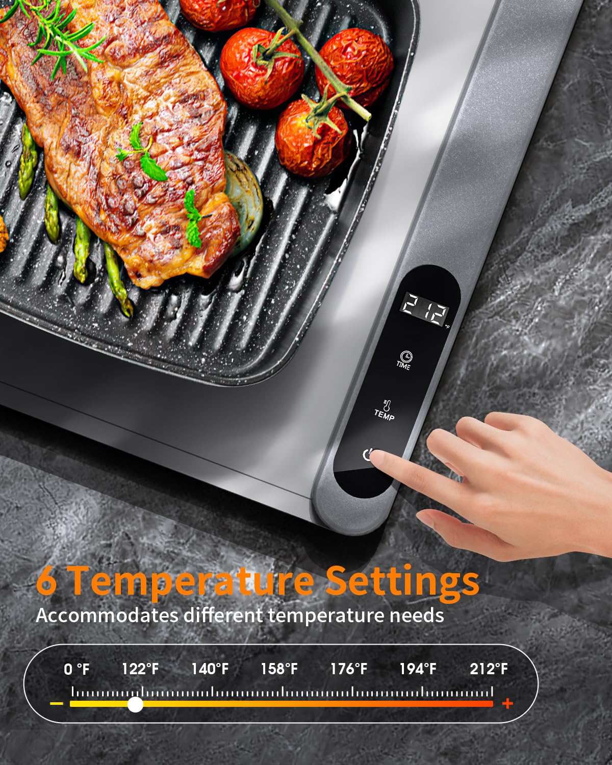 Food Warming Mat, Electric Warming Tray with 6 Level Temperature Settings,6 Hours Timer, Graphene Rapid Heating, Auto Shut-Off, Roll Up Food Warmer for Buffets Party, Countertop,Gatherings - Image 7