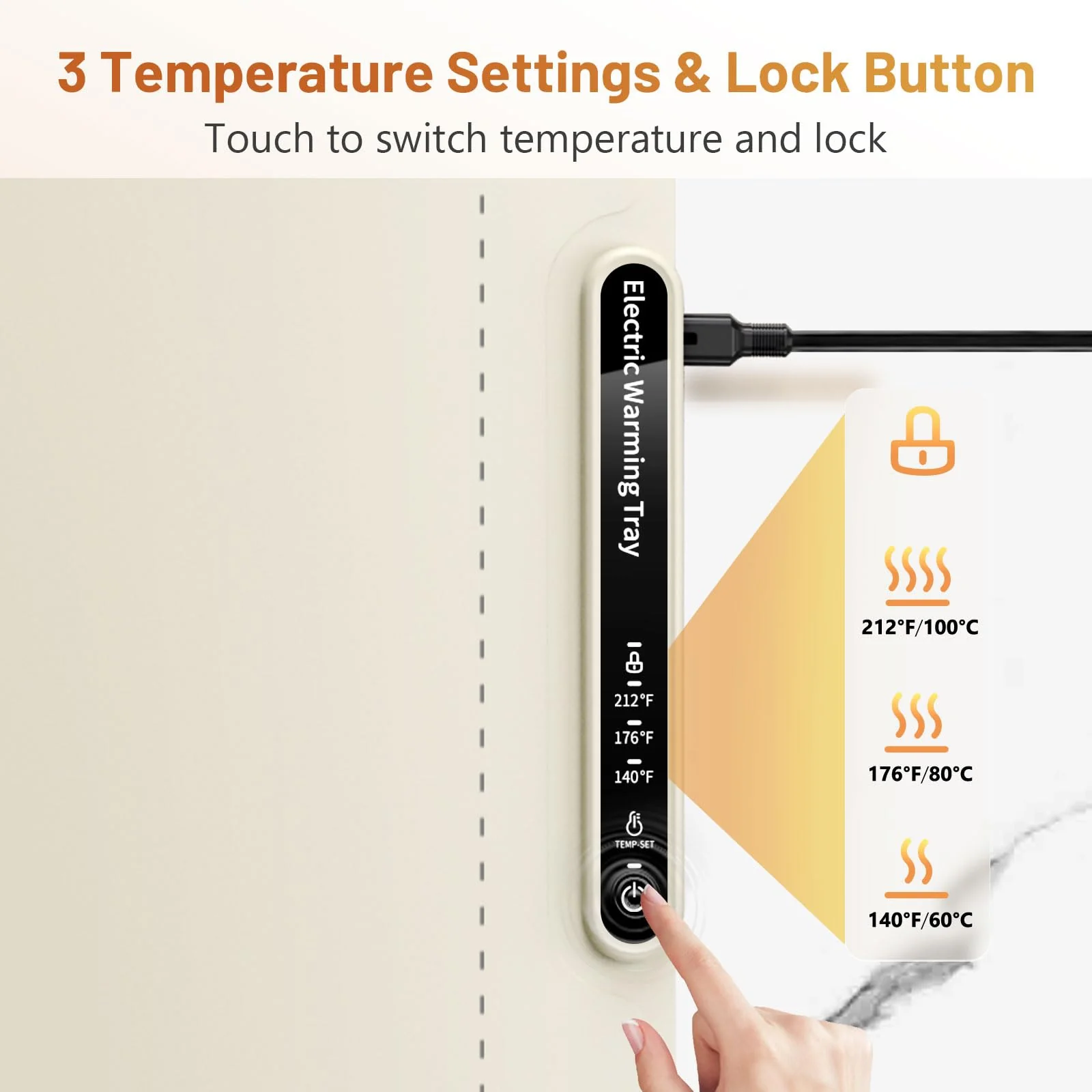 Food Warming Mat, Full Surface Heating Silicone Electric Warming Tray with 3 Level Temperature Settings, Auto Shut-Off, Foldable Roll Up Food Warmer for Parties Buffets, Gatherings - Image 8