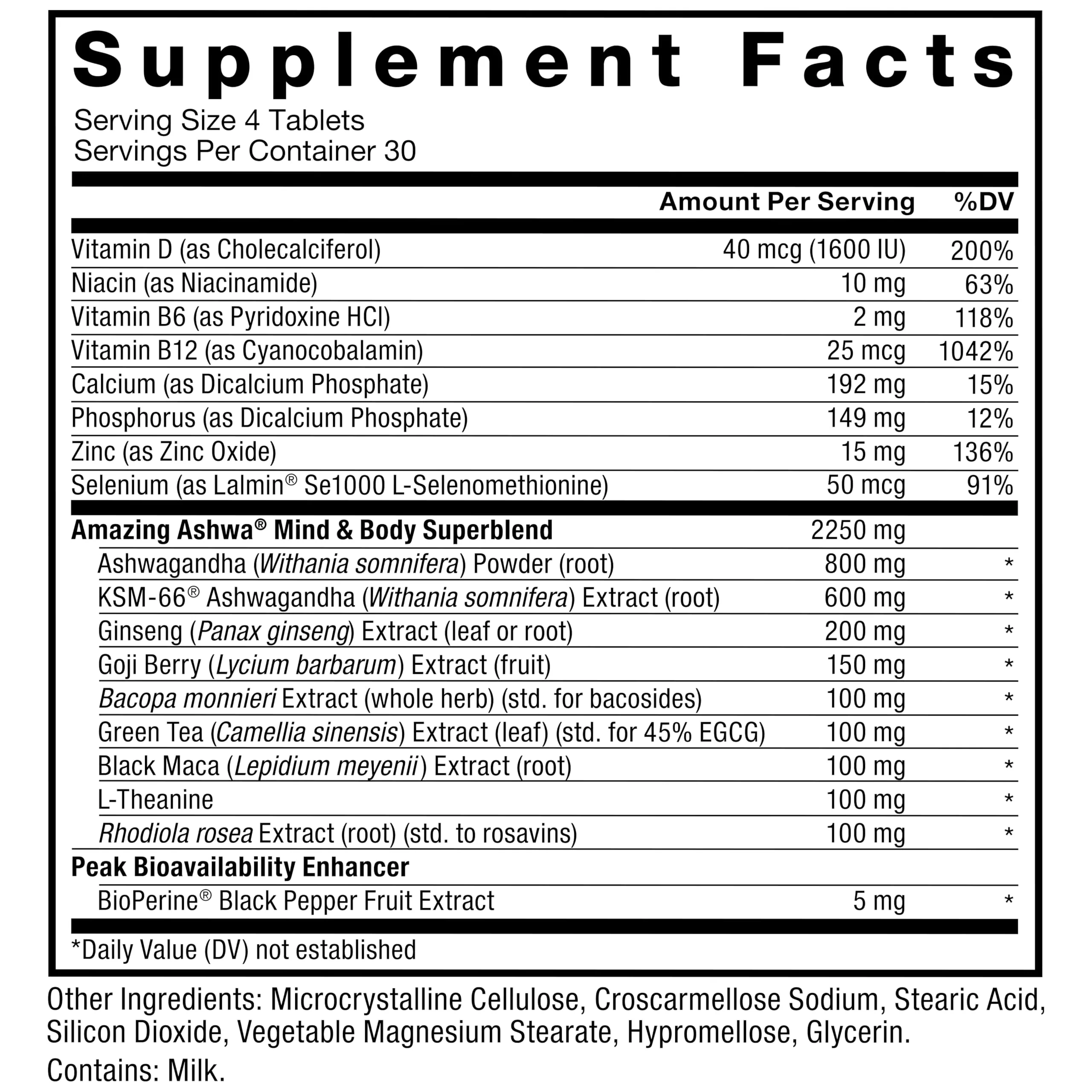 FORCE FACTOR Amazing Ashwa for Stress Relief, Memory, Focus, and Immune Support Health, Ashwagandha Supplement with KSM-66 Ashwagandha for Stress, Vitamins, Minerals, and Antioxidants, 360 Tablets - Image 6