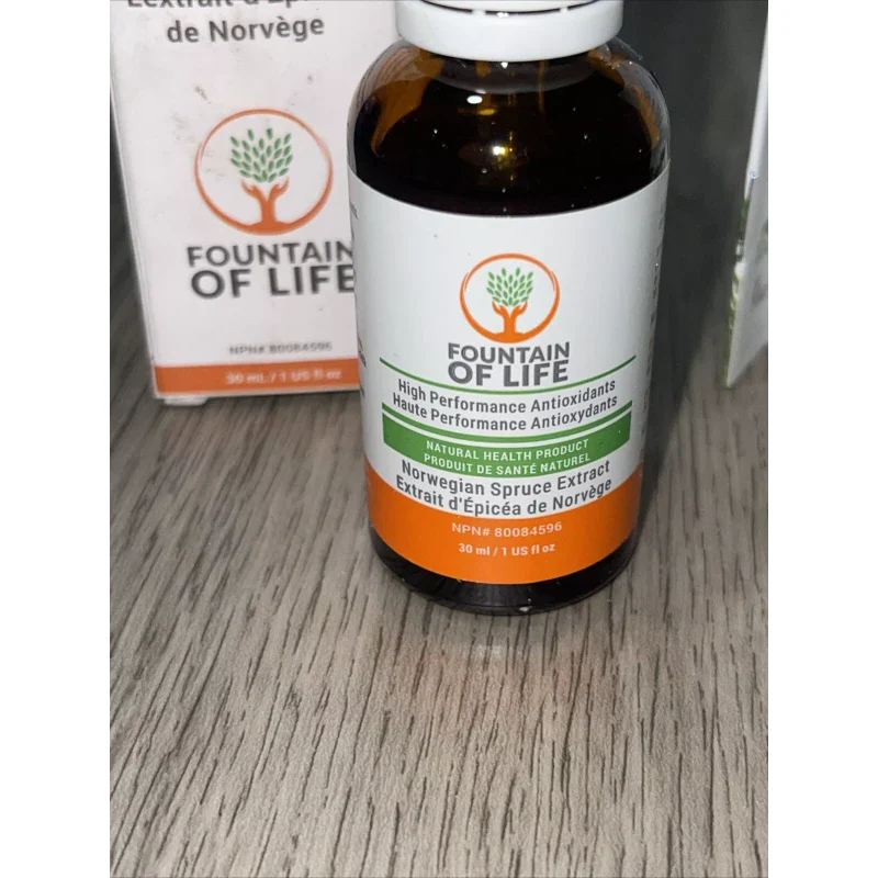 Fountain Of Life Antioxidant Spruce Extract 1 Fl Oz Sealed Damaged Box - Image 6