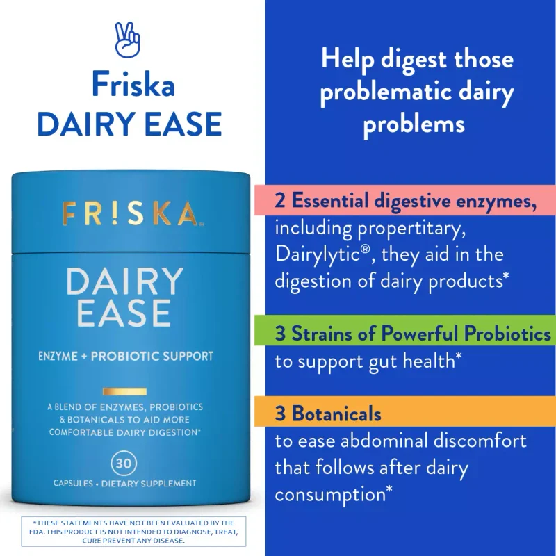 FR!SKA FRISKA Dairy Ease Natural Lactose Intolerance Relief & Support | 30ct - Image 3