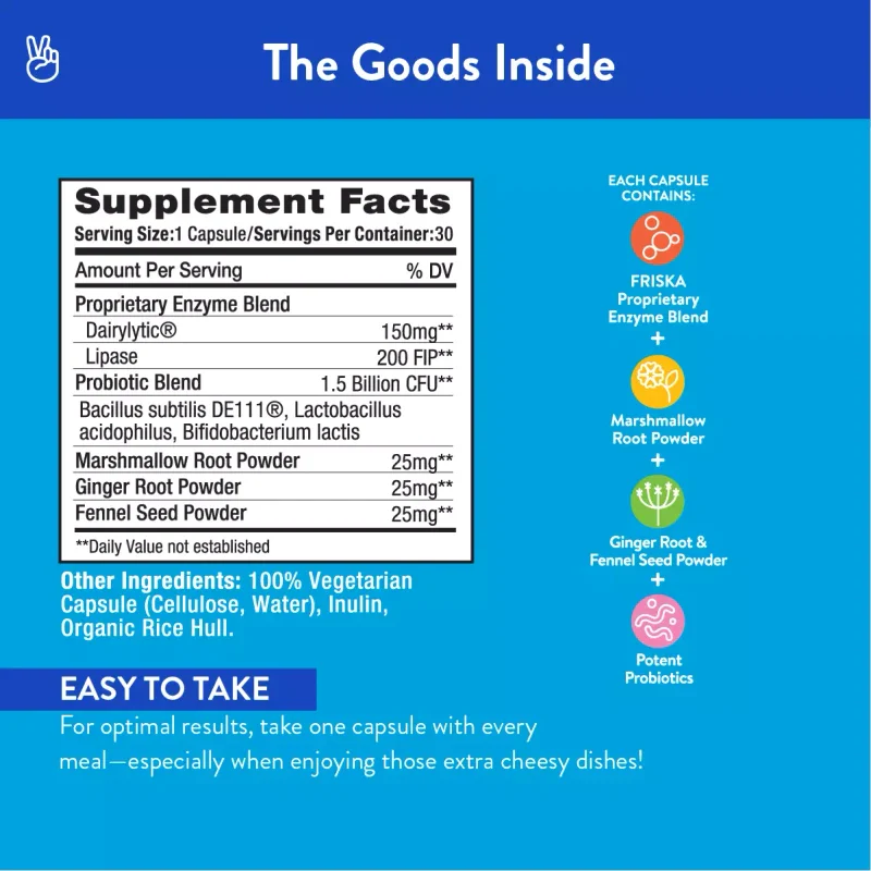 FR!SKA FRISKA Dairy Ease Natural Lactose Intolerance Relief & Support | 30ct - Image 7