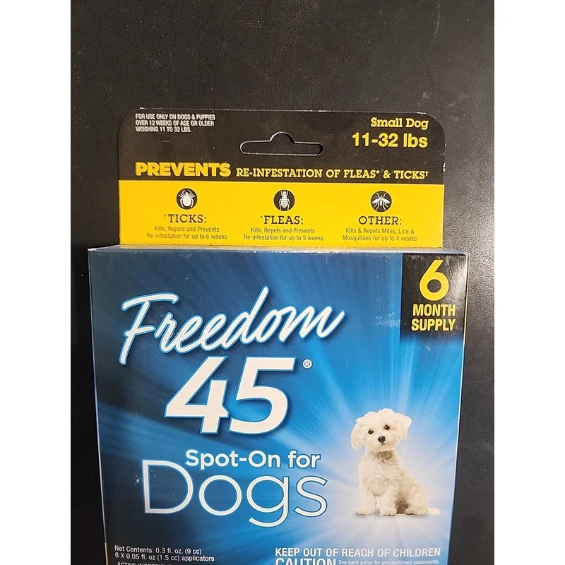 Freedom 45 Spot On Fleas & Ticks Control for Dog Small Medium 11-32 LBS 6 Months - Image 3