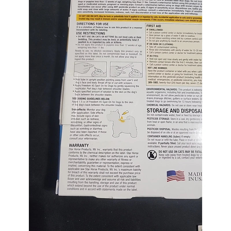 Freedom 45 Spot On Fleas & Ticks Control for Dog Small Medium 11-32 LBS 6 Months - Image 5