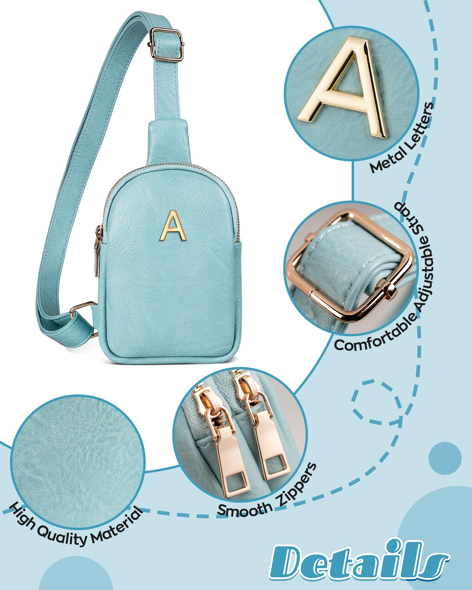 Freesya Birthday Gifts for 8-12, 13-19 Year Old Girl, Cross body Bags Fanny Pack with Letter, Gifts for Teen Girls, Christmas Stocking Stuffers for Girls, Cute Trendy Stuff for Tweens Teens - Image 4