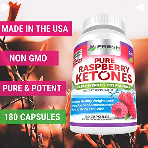 FRESH HEALTHCARE Pure 100% Raspberry Ketones Max 1000mg Per Serving - 3 Month Supply Non GMO - Advanced Weight Loss Support - 180 Capsules - Image 4