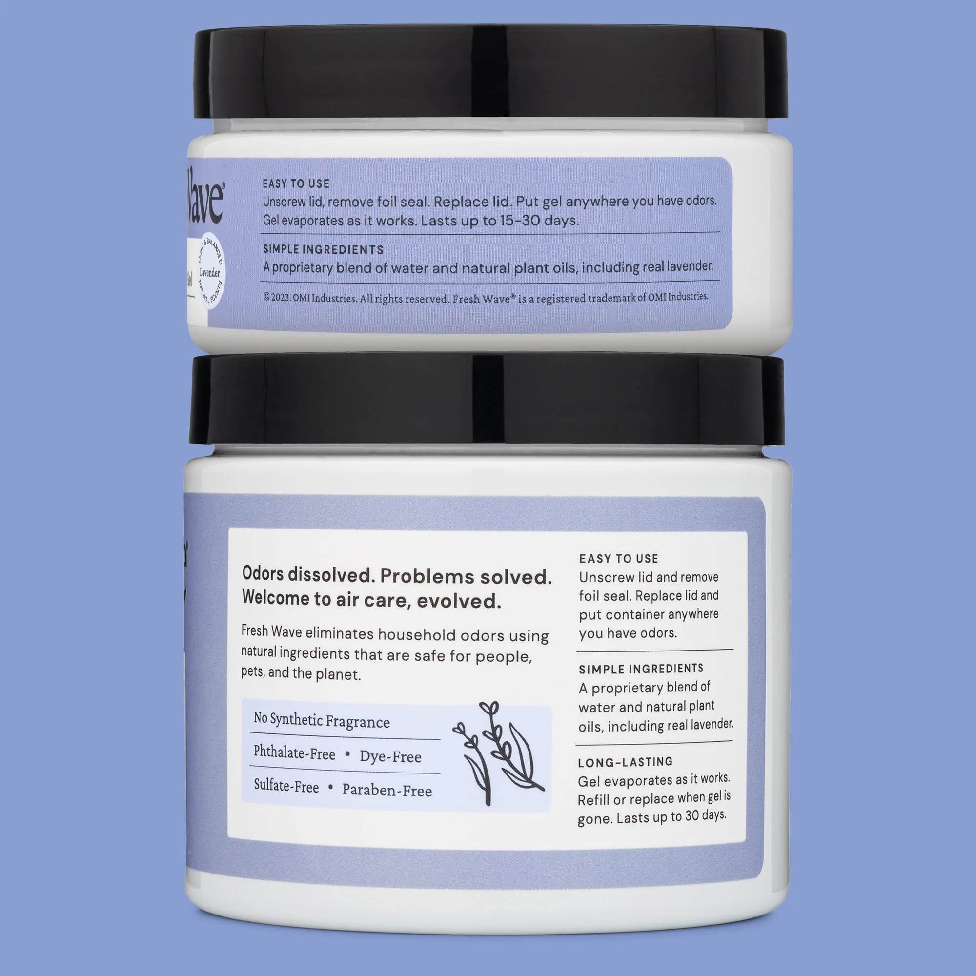 Fresh Wave Lavender Odor Removing Gel, 15 oz. & 7 oz.| Safer Odor Absorbers for Home | Natural Plant-Based Odor Eliminator | Every 7 oz. lasts 30-60 Days | For Cooking, Smoke, Trash & Pets - Image 2