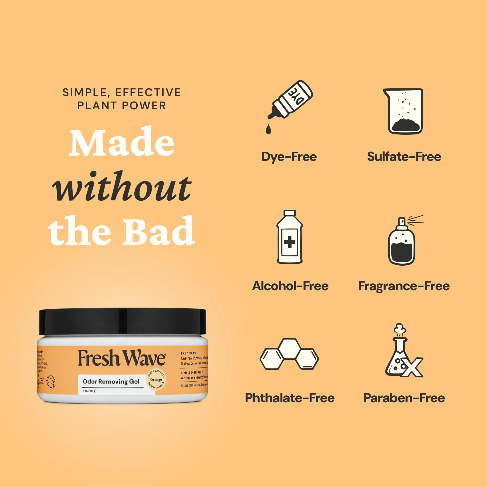 Fresh Wave Orange Odor Removing Gel, 7 oz., Pack of 3 - Image 3