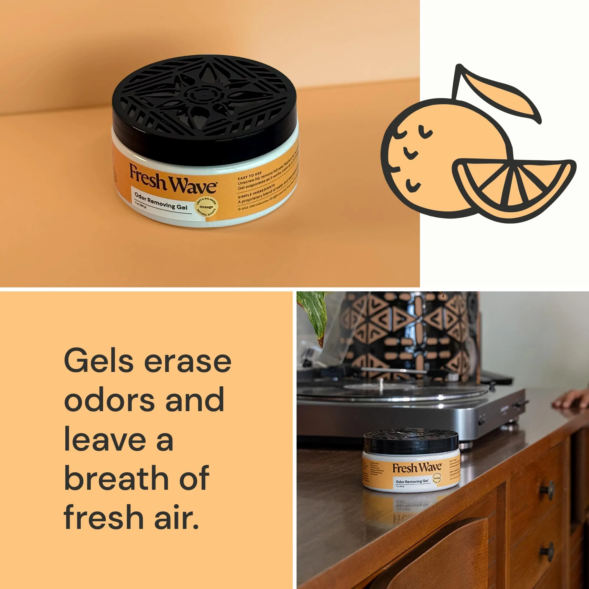 Fresh Wave Orange Odor Removing Gel, 7 oz., Pack of 3 - Image 5