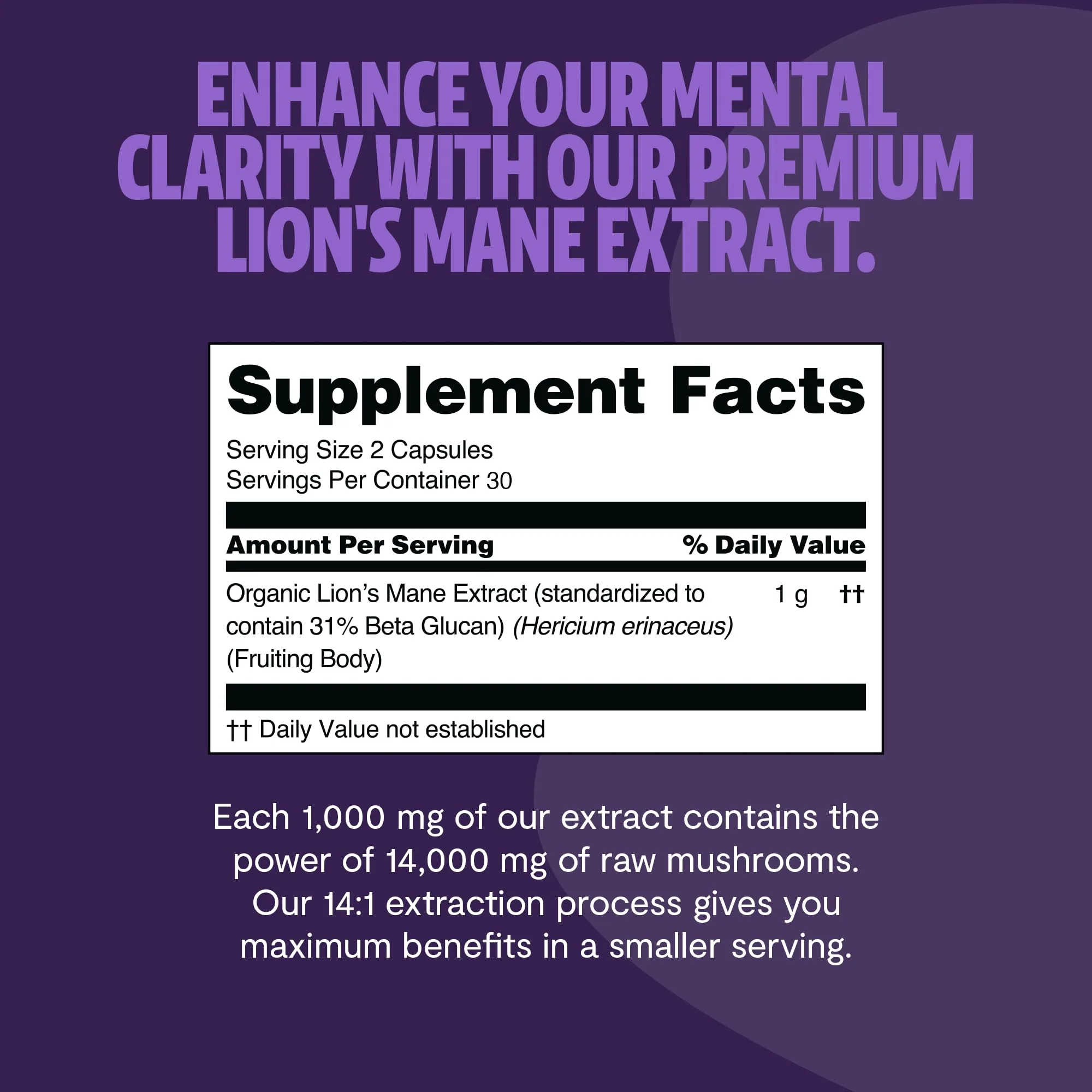 FreshCap Mushrooms Lions Mane Supplement Capsules 14,000mg - Lion's Mane, High Potency Extract, 14:1 Organic Mushroom Supplement, Ayurveda Focus Made in USA (60 Capsules) - Image 7