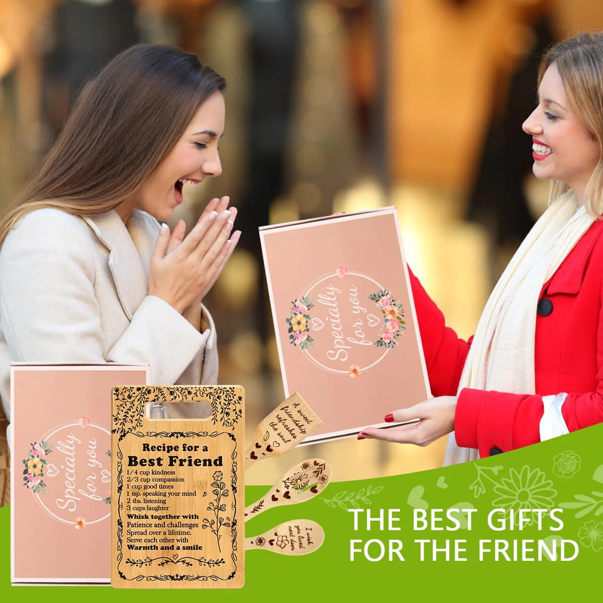 Friend Birthday Gifts for Women Friendship Best Friends Christmas Unique Gifts Ideas for BFF Bestie Soul Sister Bestie Gifts for Woman Female Bestfriend BFF Gifts Friend Forever Cutting Boards Set - Image 4