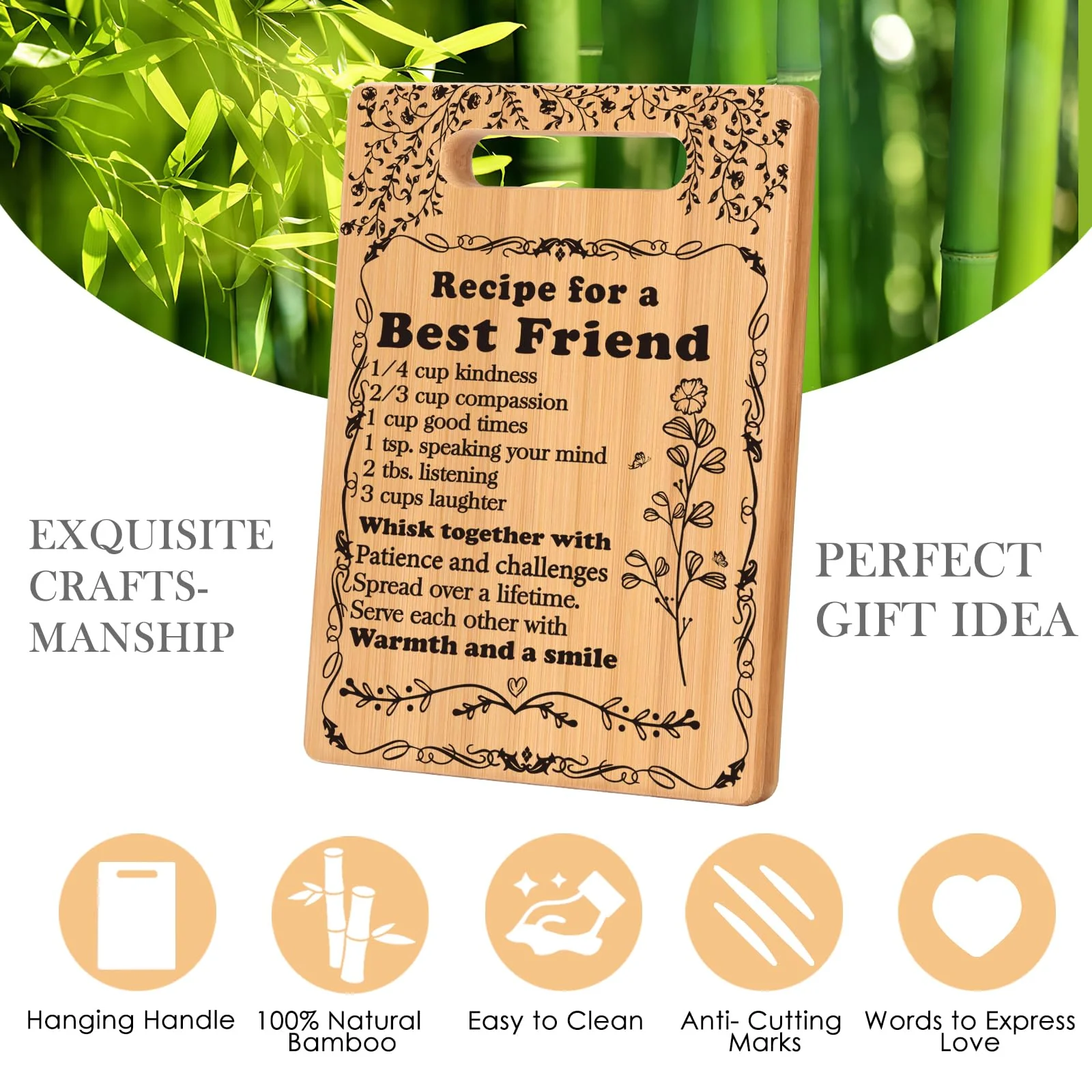 Friend Birthday Gifts for Women Friendship Best Friends Christmas Unique Gifts Ideas for BFF Bestie Soul Sister Bestie Gifts for Woman Female Bestfriend BFF Gifts Friend Forever Cutting Boards Set - Image 7