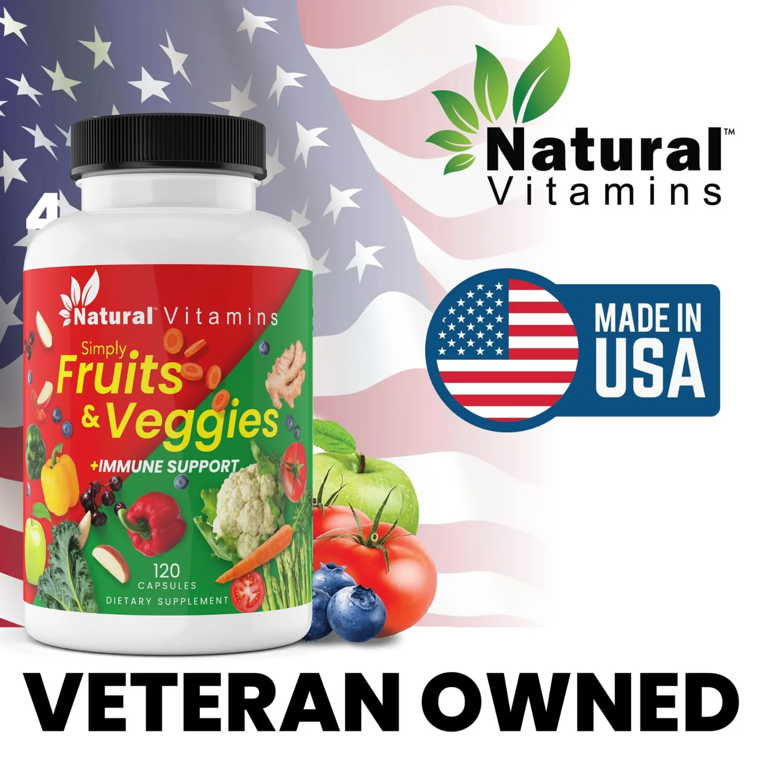 Fruits & Veggies Supplement Capsules - High-Potency Daily Wellness Blend - Packed with Essential Vitamins, Antioxidants, and Minerals - Supports Balanced Nutrition & Optimal Health (Red & Green) - Image 2