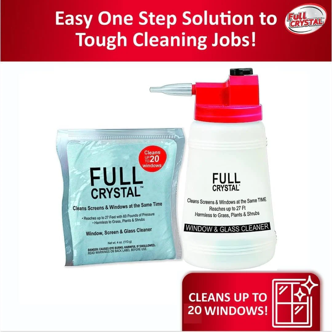 Full Crystal Refill Kit - 1 lb. Bag of Crystal Powder Exterior Window Cleaner for Glass and Screens - Cleans Up to 80 Windows - Shipped Product Packaging May Vary - Image 5