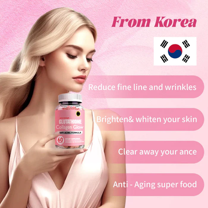 Fyins Glutathione Collagen Glow Gummies, Glutathione Collagen Gummies for Women, Glow Beauty Collagen Gummies for Dark Spot, Korean Organic Collagen Gummies for Skin Care Anti-Aging (5 bottles) - Image 5