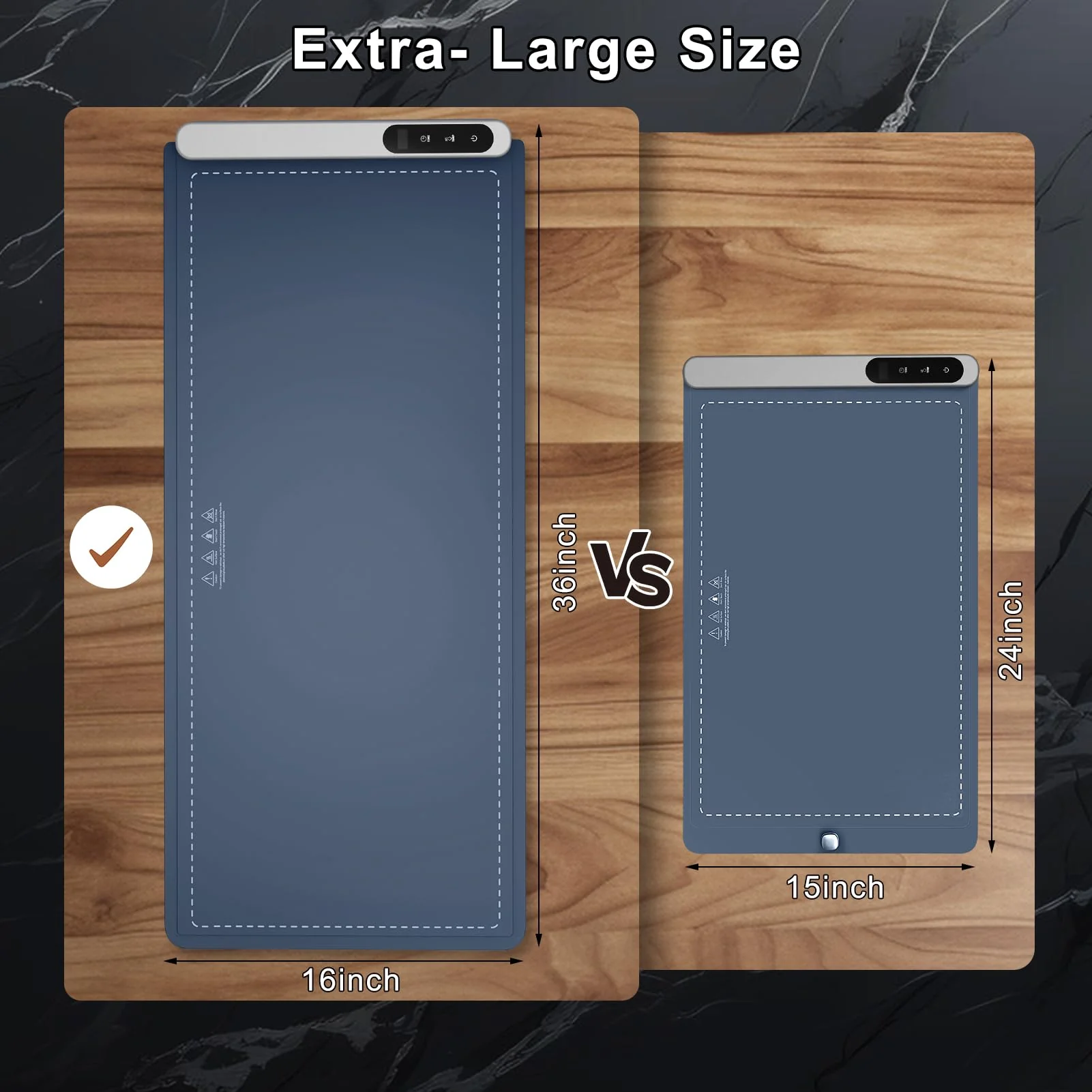 FYY Extra Large Warming Mat for Food - Rapid and Full Surface Heating, 6 Temp Settings, 6H Timer, Rollable Portable Food Warming Mat for Gatherings, Parties, Keep Meal Warm (XX Large Size, Navy) - Image 8