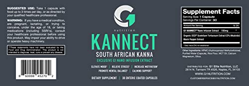 G1 NUTRITION Kannect Sceletium Tortuosum Dietary Supplement - 100mg Nano Infusion Extract for a Natural Calm & Mood Boost - Enhances Mental & Physical Health - 30 Servings - Image 2