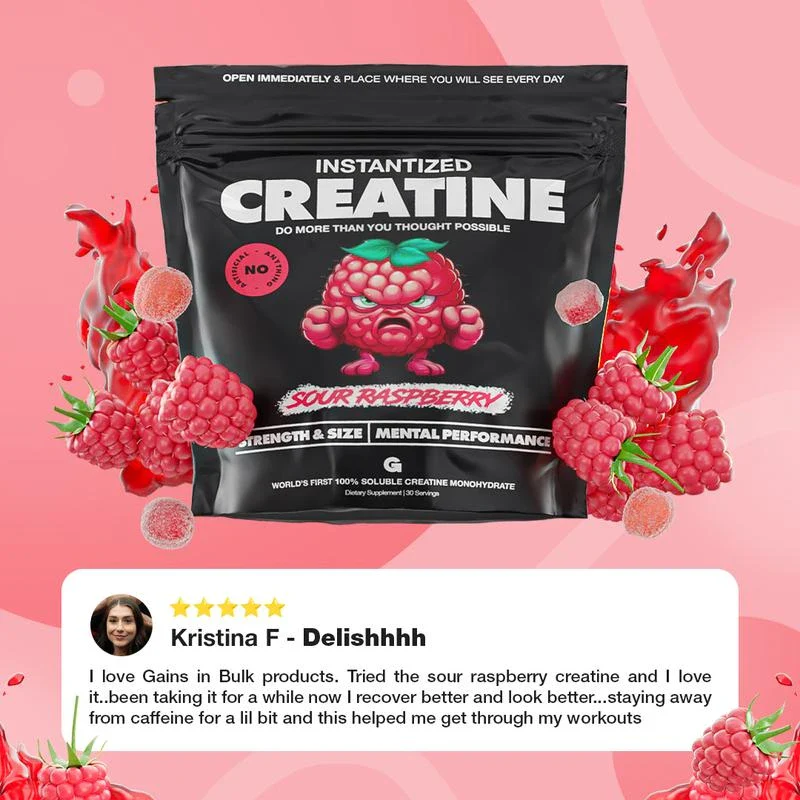 Gains In Bulk Sour Raspberry Instantized Creatine - Ultimate Supplement for Muscle Growth - Image 4