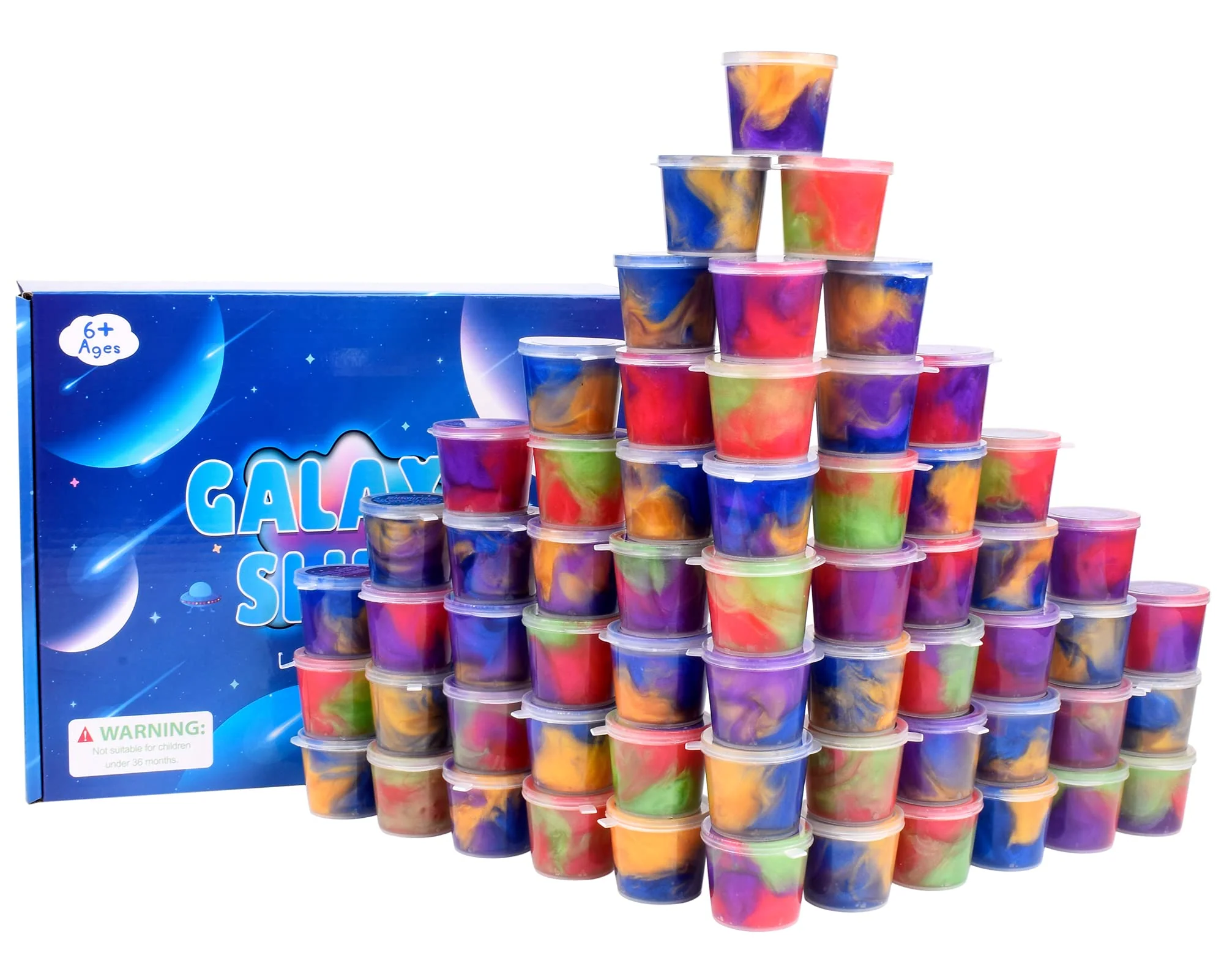 Galaxy Slime Kit with 60 Pack,Slime Party Favors for Kids, Non Sticky,Wet,Soft Sludge Toy Mini Slime Bulk for Boys Girl, Stress Relief,Goodie Bags, Christmas Stuffers - Image 3