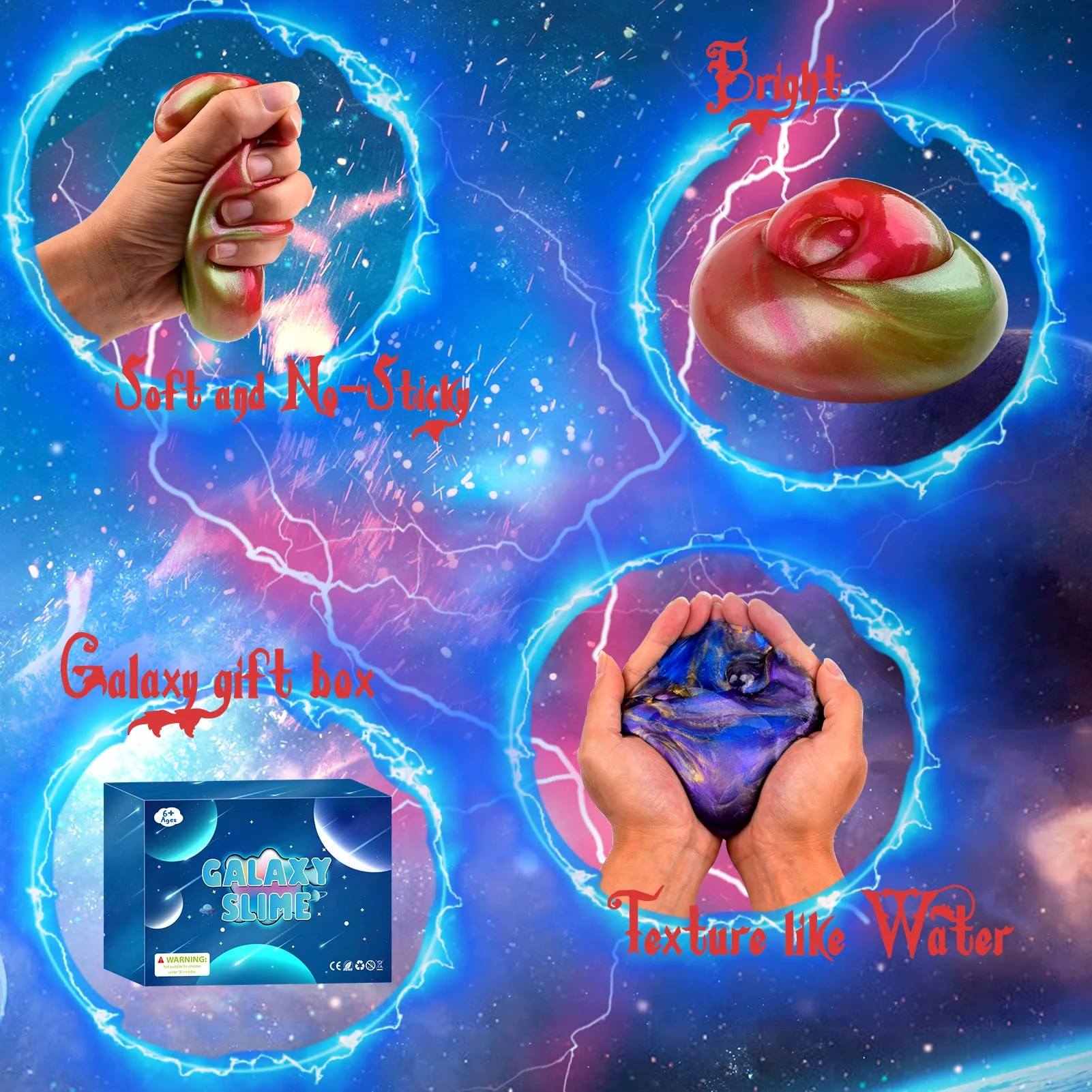 Galaxy Slime Kit with 60 Pack,Slime Party Favors for Kids, Non Sticky,Wet,Soft Sludge Toy Mini Slime Bulk for Boys Girl, Stress Relief,Goodie Bags, Christmas Stuffers - Image 7