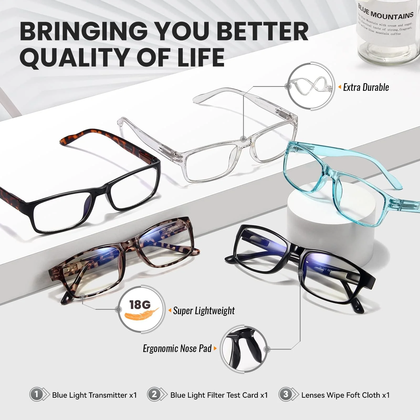 Gaoye Professional Reading Glasses for All Day - Computer Readers with Blue Light Protection - Value Pack - Image 4