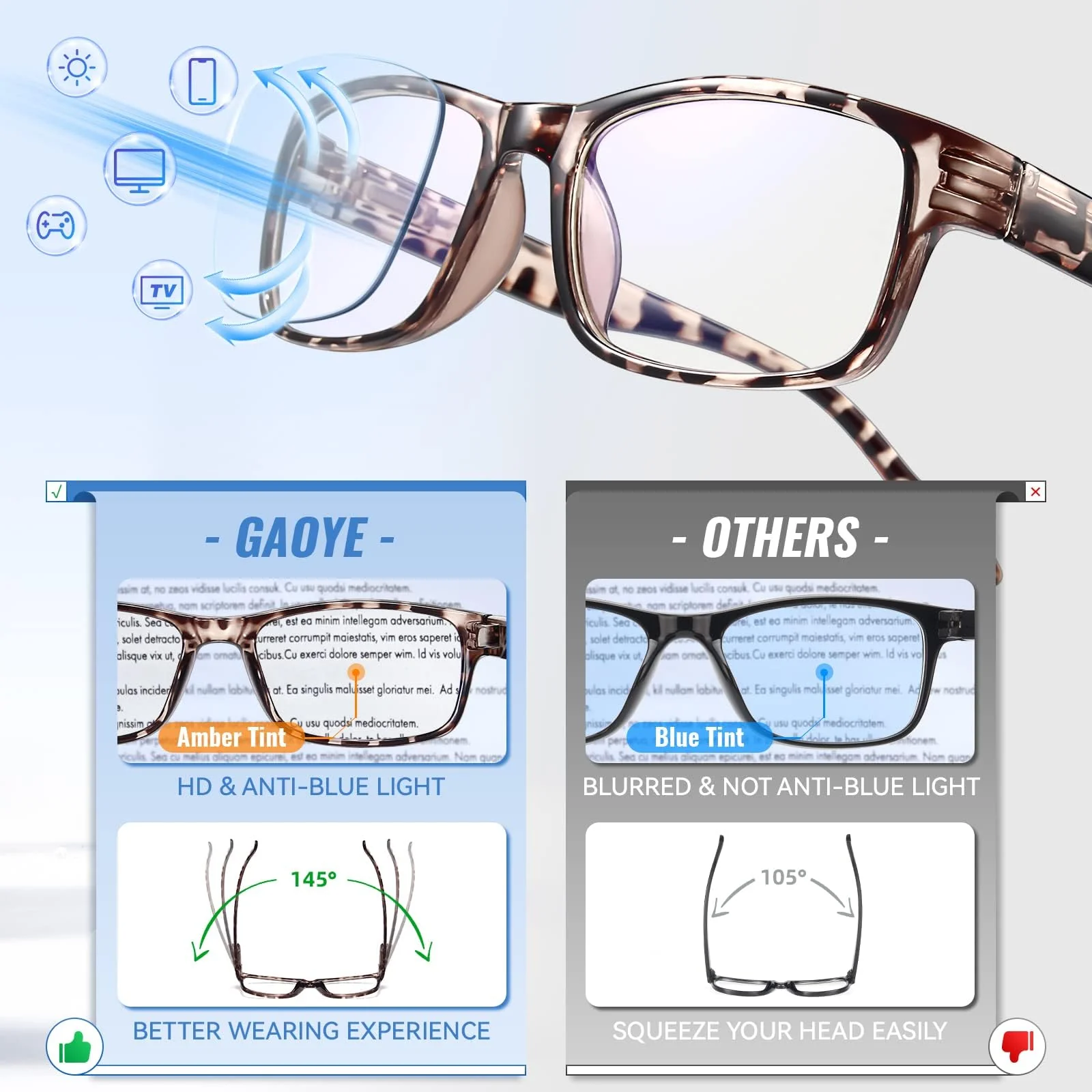 Gaoye Professional Reading Glasses for All Day - Computer Readers with Blue Light Protection - Value Pack - Image 6