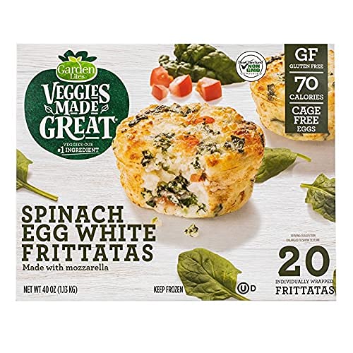 Garden Lites Veggies Made Great Spinach Egg White Frittatas (Pack of 2) - 20 Individually Wrapped Frozen Frittatas in Each Box, 40 Total - Gluten-Free - Image 8