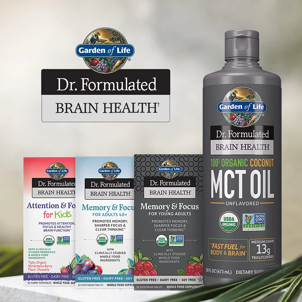 Garden of Life Dr. Formulated Organic Brain Health Memory & Focus for Adults 40+ 60 Tablets - Image 3