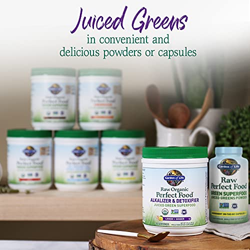 Garden of Life Raw Organic Perfect Food Alkalizer & Detoxifier Juiced Greens Superfood Powder - Lemon Ginger, 30 Servings - Non-GMO, Gluten Free Whole Food Dietary Supplement, Plus Probiotics - Image 2