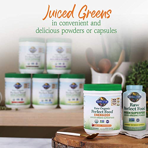 Garden of Life Raw Organic Perfect Food Energizer Juiced Green Superfood Powder - Yerba Mate Pomegranate, 30 Servings, Green Superfood Powder & Probiotics, Gluten Free Whole Food Greens Supplements - Image 2