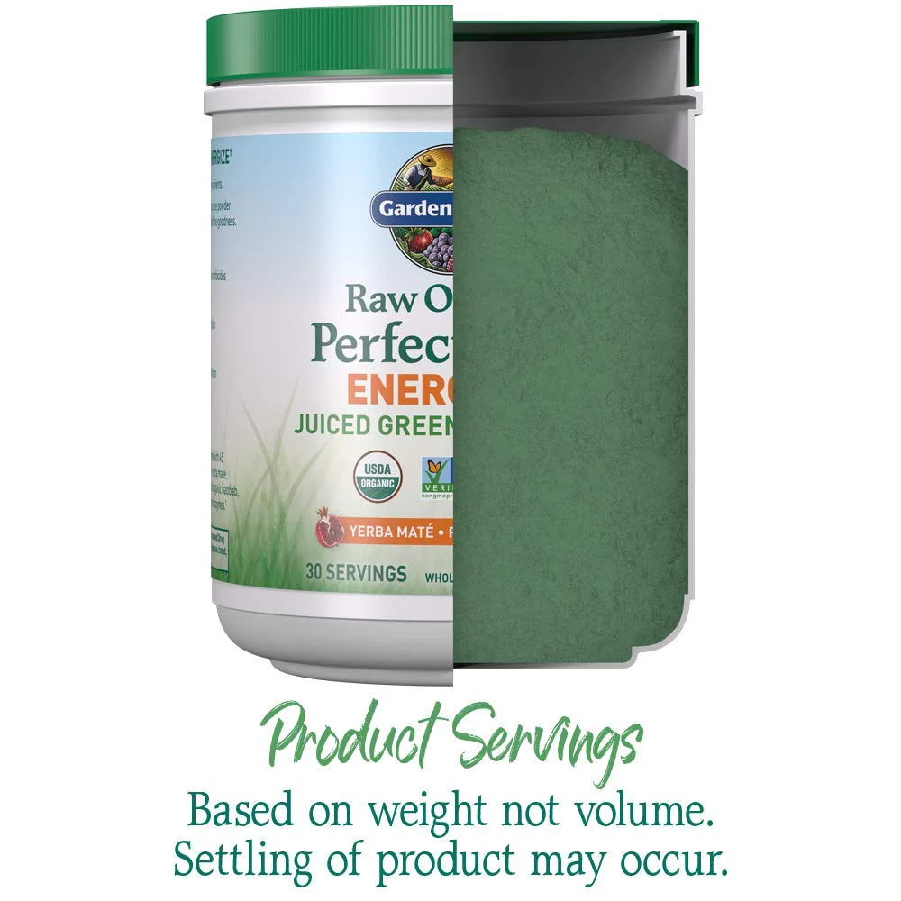 Garden of Life Raw Organic Perfect Food Energizer Juiced Green Superfood Powder - Yerba Mate Pomegranate, 30 Servings, Green Superfood Powder & Probiotics, Gluten Free Whole Food Greens Supplements - Image 8