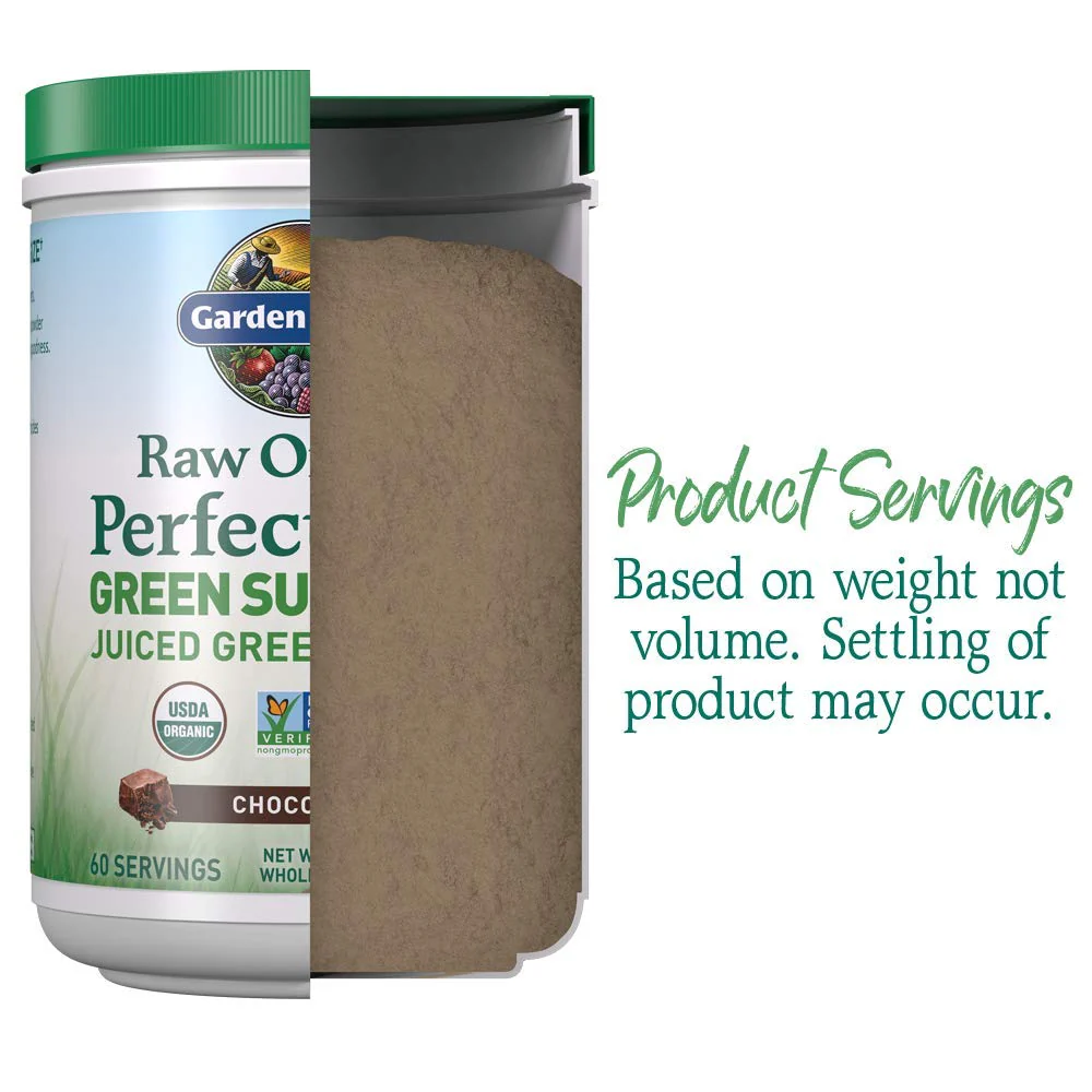 Garden of Life Raw Organic Perfect Food Green Superfood Juiced Greens Powder - Chocolate, 60 Servings, Non-GMO, Gluten Free, Vegan Whole Food Dietary Supplement, Plus Probiotics, Enzymes - Image 8