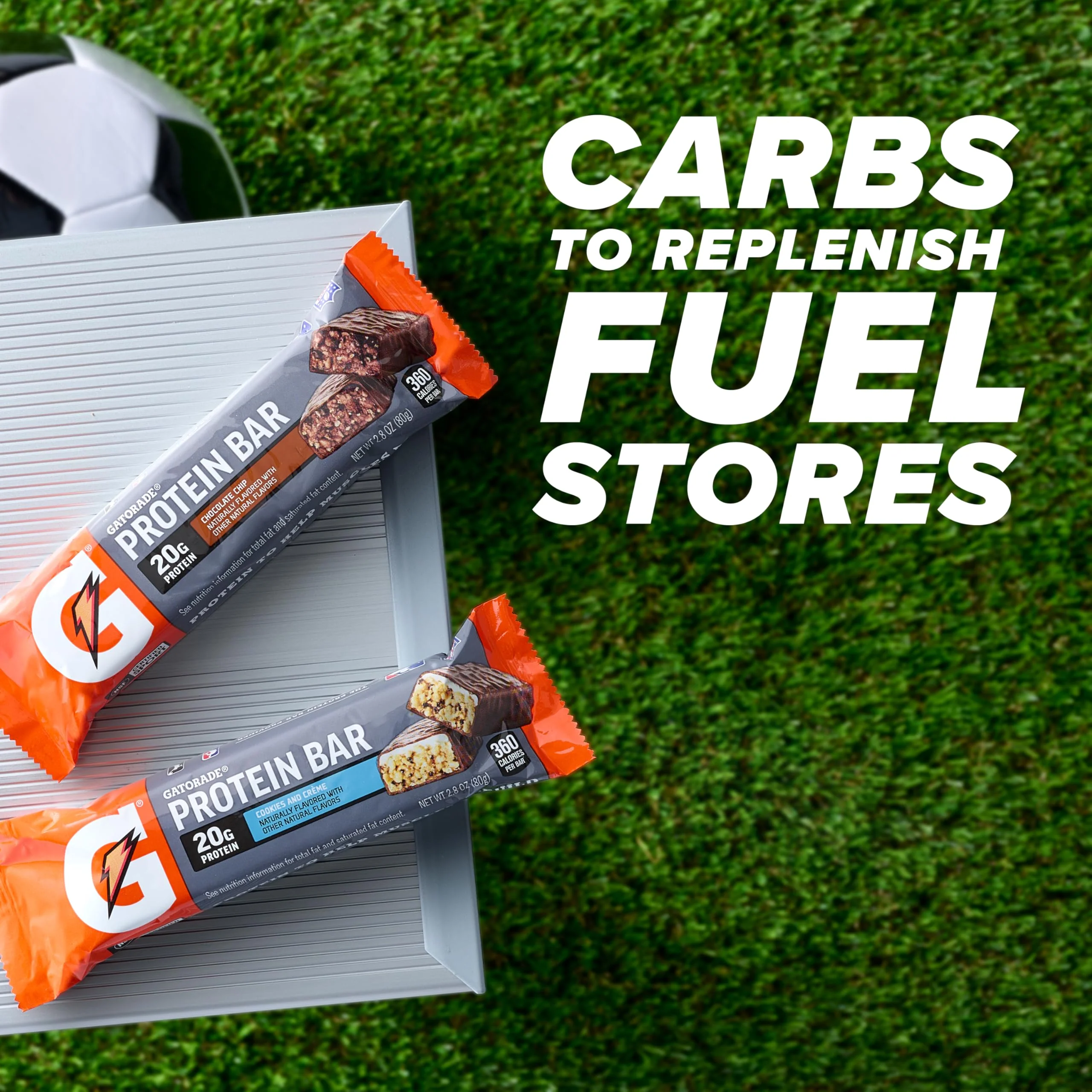 Gatorade Whey Protein Bars, Chocolate Caramel, 2.8 oz bars (Pack of 12, 20g of protein per bar) - Image 2