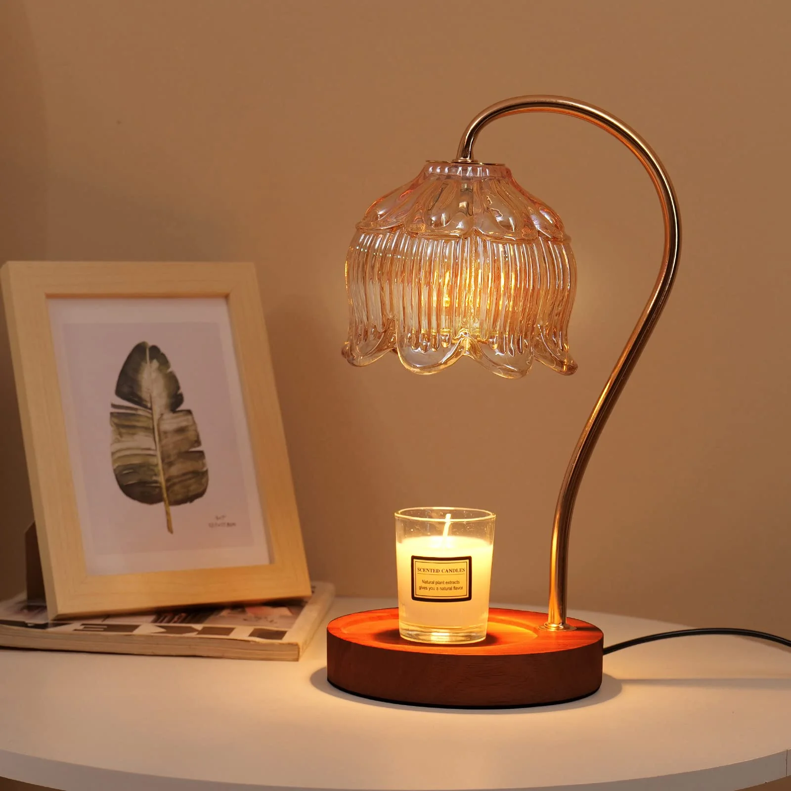 GEEZO Fragrance Candle Warmer Lamp,Electric Candle Warmer with Timer & Dimmer,Mom Christmas Birthday Gifts for Women, House Warming Gifts New Home Bedroom Decor