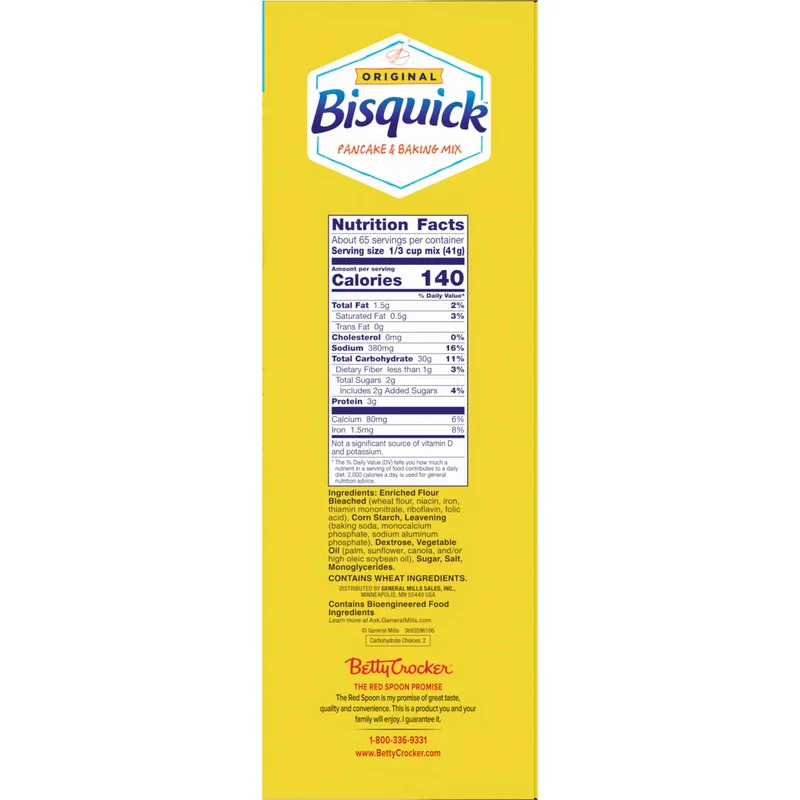 General Mills Betty Crocker Bisquick Pancake and Baking Mix, Original, Makes About 145 Pancakes, Giant Size, 96 oz - Image 2
