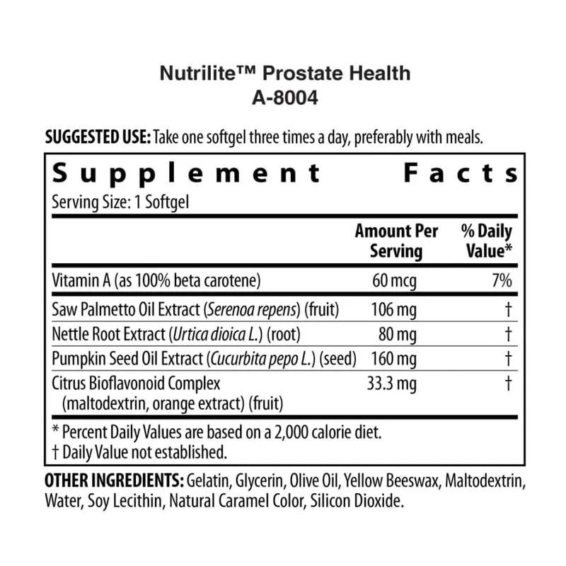 Generic Prostate Health Supplement Item # A8004-100 Softgels - Image 2