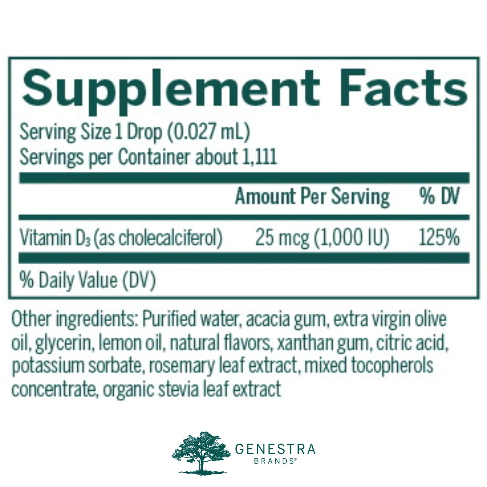 Genestra Brands D-Mulsion 1000 - Liquid Vitamin D Supplement - Natural Lemon Flavor - 1 Fl Oz - Image 9