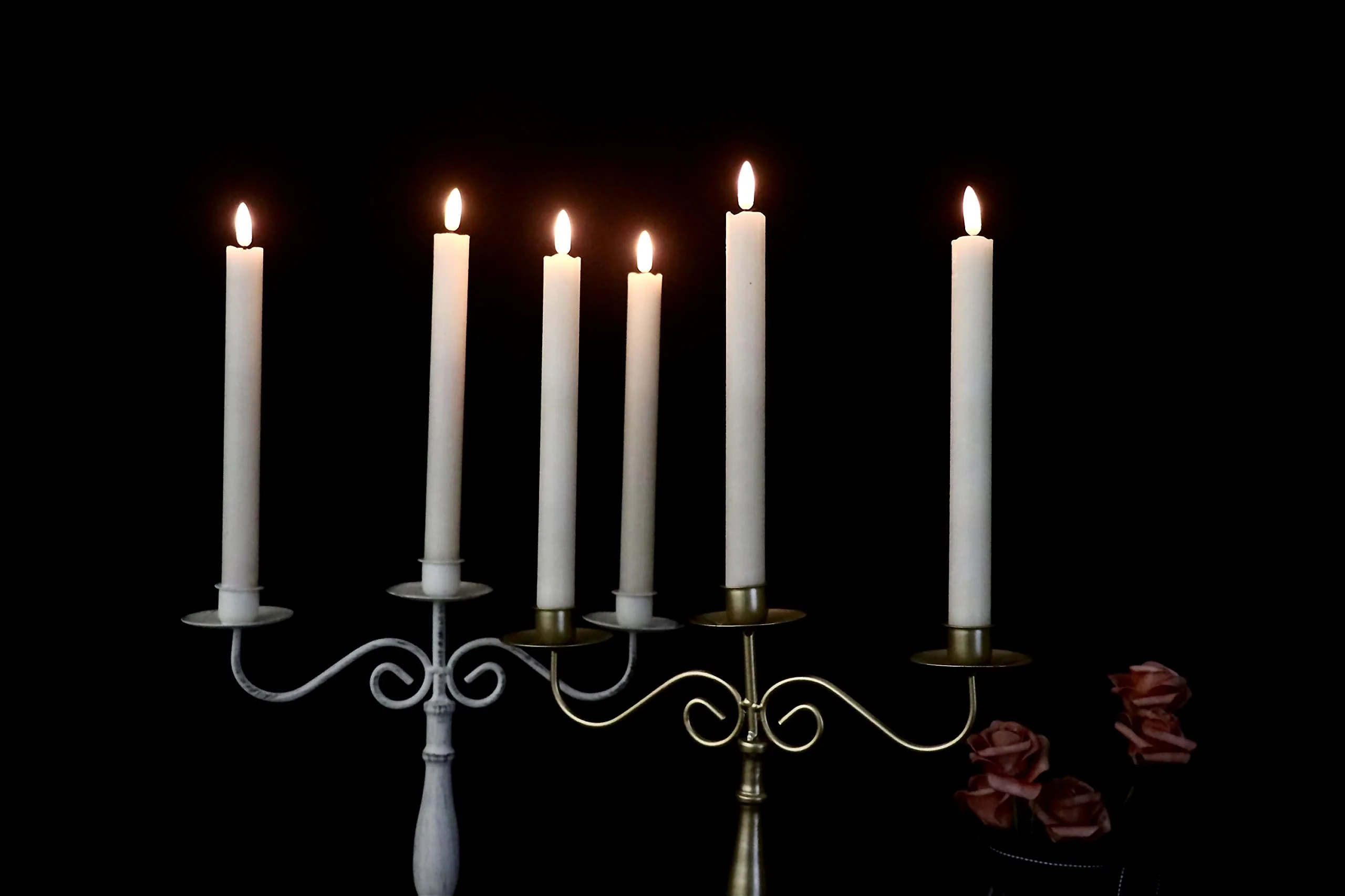 GenSwin Flameless White Taper Candles Flickering with 10-Key Remote, Battery Operated Led Warm 3D Wick Light Window Candles Real Wax Pack of 6, Christmas Home Wedding Decor(0.78 X 9.64 Inch) - Image 7