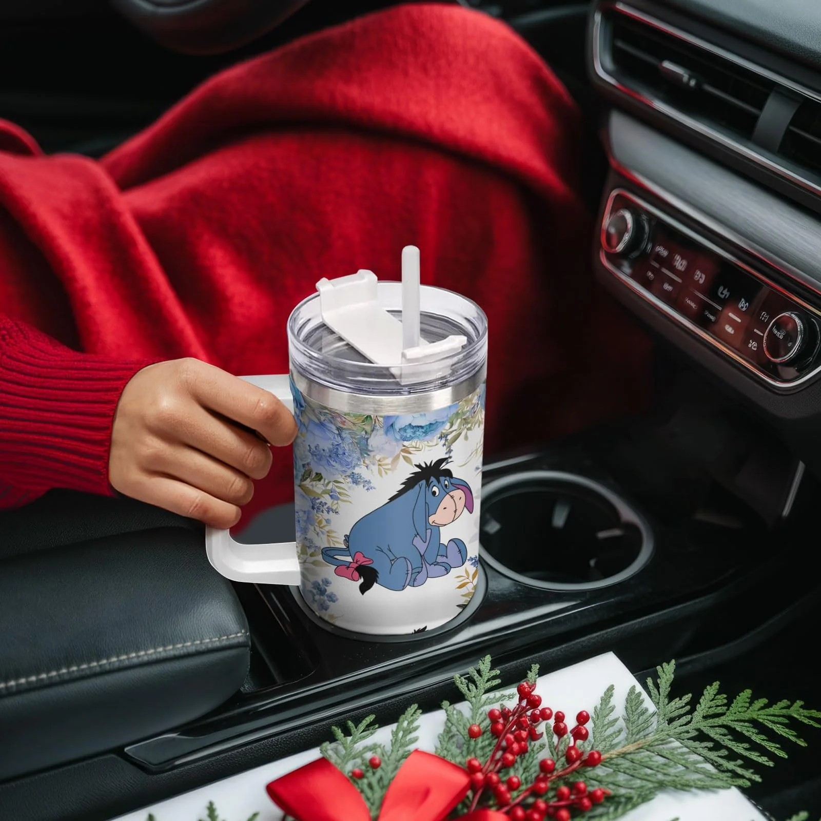 GEPOSTORE Christmas Gifts for Women Girls, Blue Donkey 40oz Tumbler with Handle, Cute Cartoon Character Tumbler, Birthday Gifts for Movie Lover - Image 8