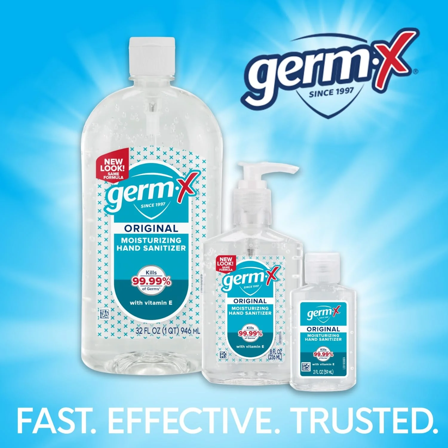 Germ-X Original Hand Sanitizer, Back to School Supplies, Non-Drying Moisturizing Gel with Vitamin E, Instant and No Rinse Formula, Large Family-Size Flip Top Bottle, 32 Fl Oz (Pack of 4) - Image 4