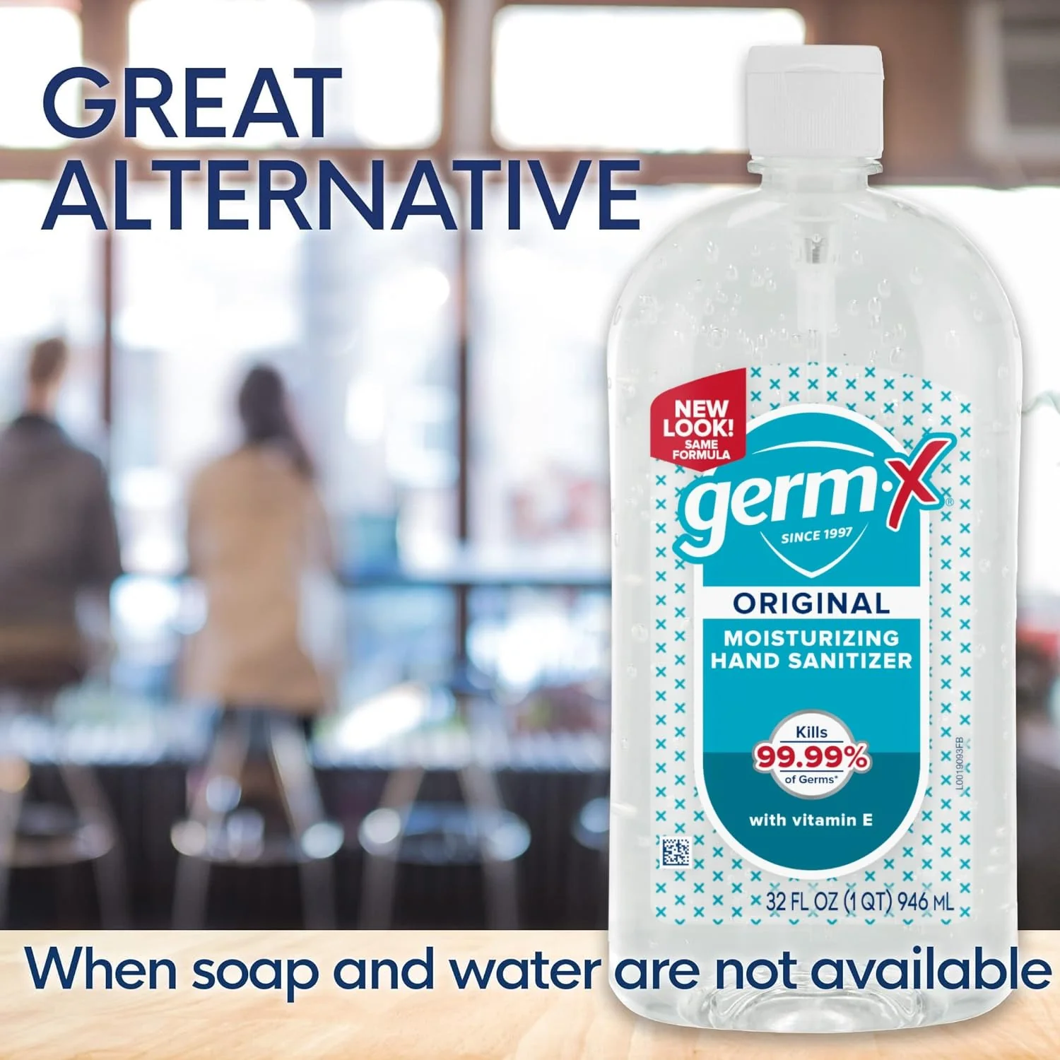 Germ-X Original Hand Sanitizer, Back to School Supplies, Non-Drying Moisturizing Gel with Vitamin E, Instant and No Rinse Formula, Large Family-Size Flip Top Bottle, 32 Fl Oz (Pack of 4) - Image 7