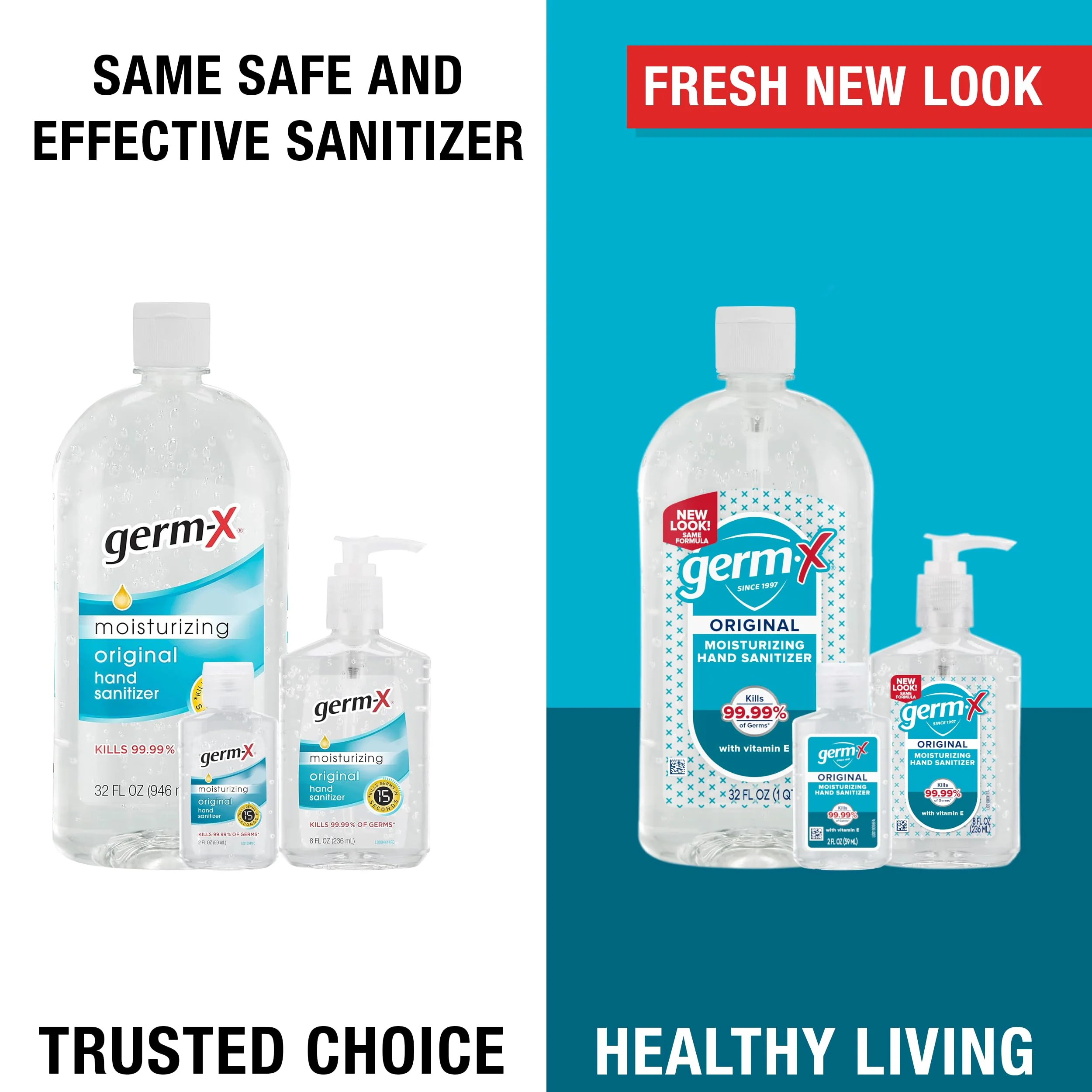 Germ-X Original Hand Sanitizer, Back to School Supplies, Non-Drying Moisturizing Gel with Vitamin E, Instant and No Rinse Formula, Large Family-Size Flip Top Bottle, 32 Fl Oz (Pack of 4) - Image 9