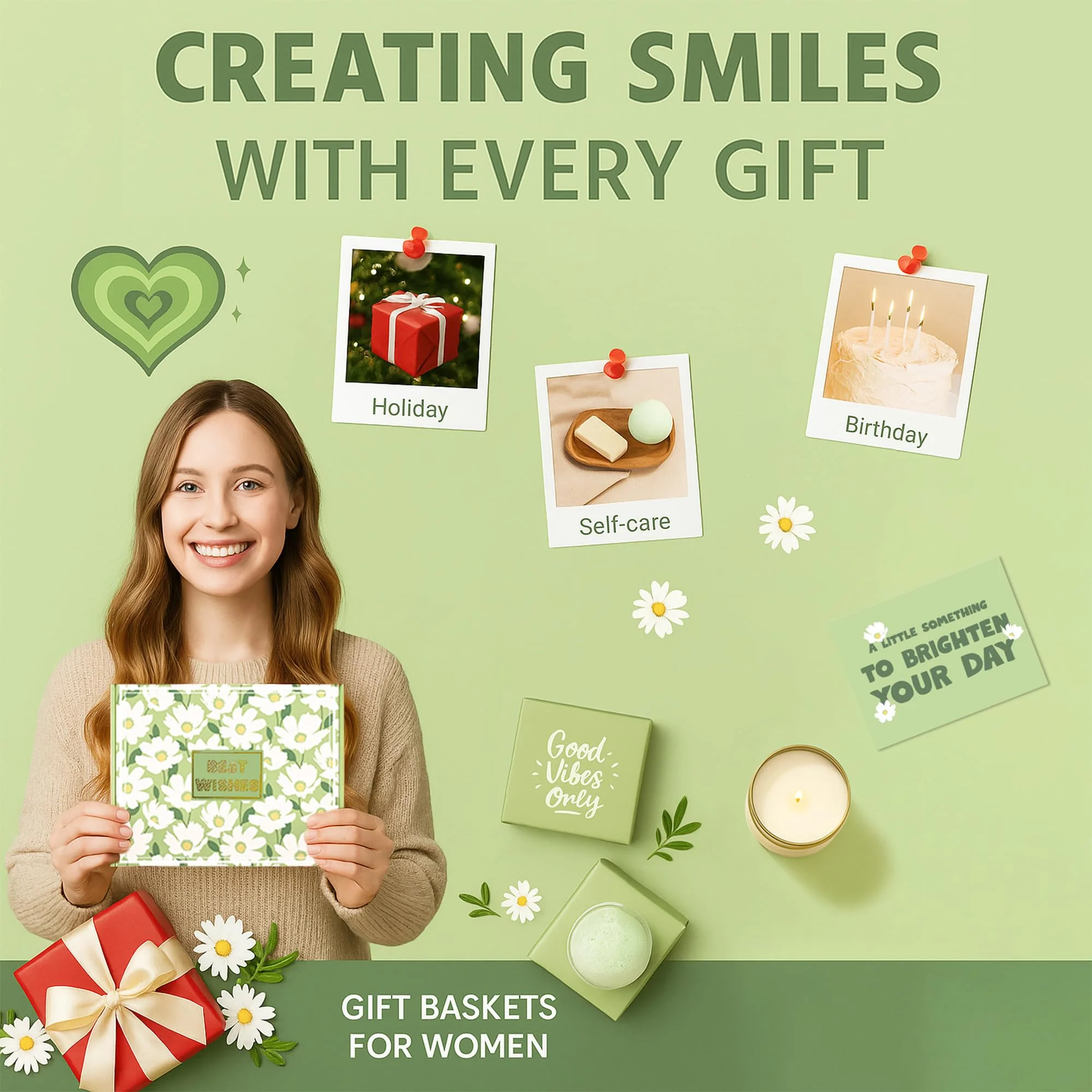 Gift Baskets for Women, Unique Birthday Gifts for Women, Best Friend Inspirational Gifts Spa Gifts Christmas Gift for Woman Ideas Box Set Her Teen Girl Sister Friendship - Brighten up Her Day! - Image 2