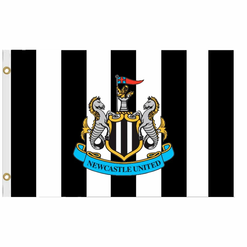 GIFTS 4 ALL Official Giant Newcastle Football Crest Flag, Newcastle Banner 5ft x 3ft, Newcastle Football Fans Souvenir Flag, Newcastle Match Day Flag