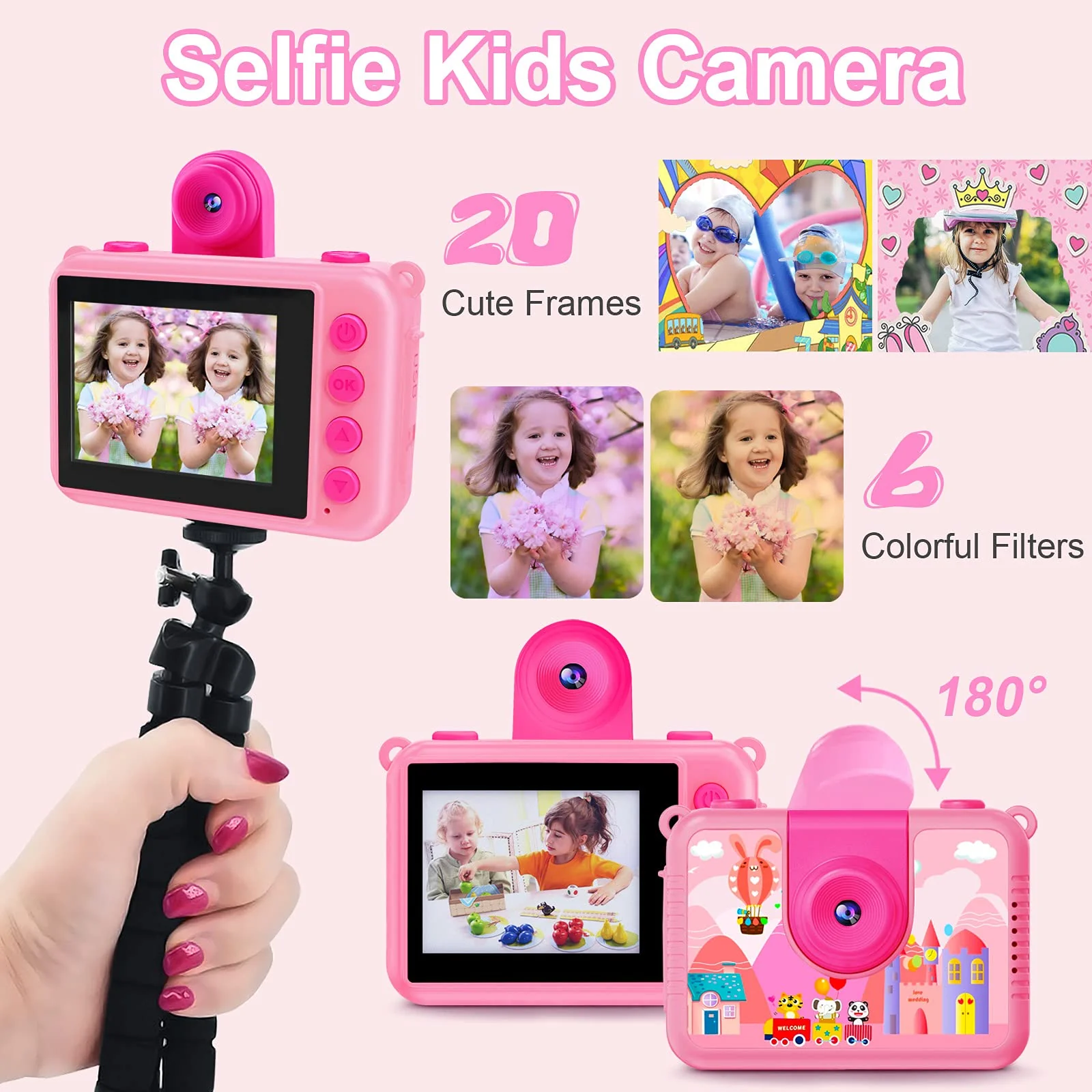 GKTZ Kids Camera - Waterproof Underwater Camera for Kids, Christmas Birthday Gifts for Girls Age 3-12, 1080P HD Children Digital Action Camera, Pool Toys for Kids Age 4-12 - Image 6