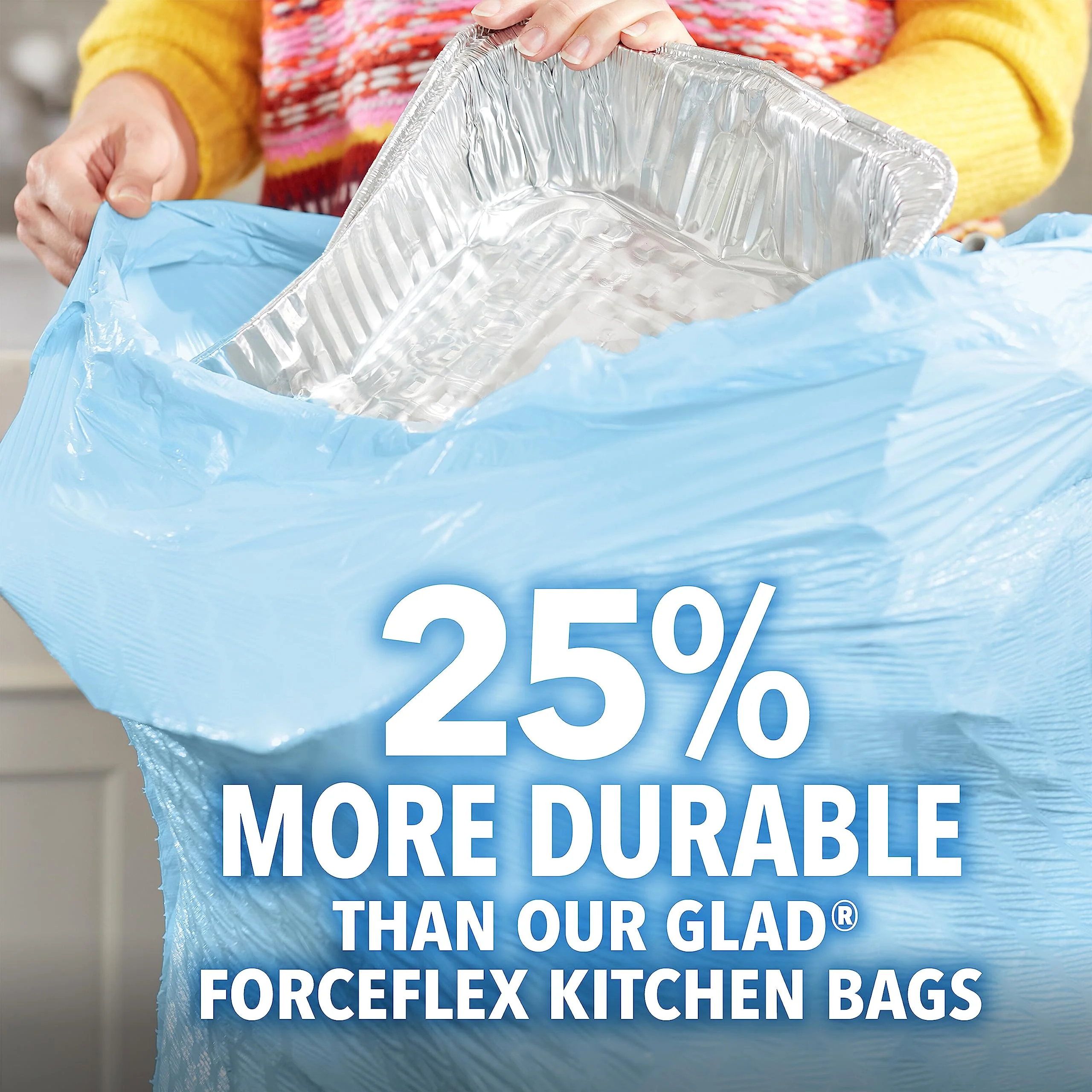 Glad ForceFlex MaxStrength Tall Kitchen Trash Bags, 13 Gal, Beachside Breeze, 90 Ct, Pack May Vary - Image 11