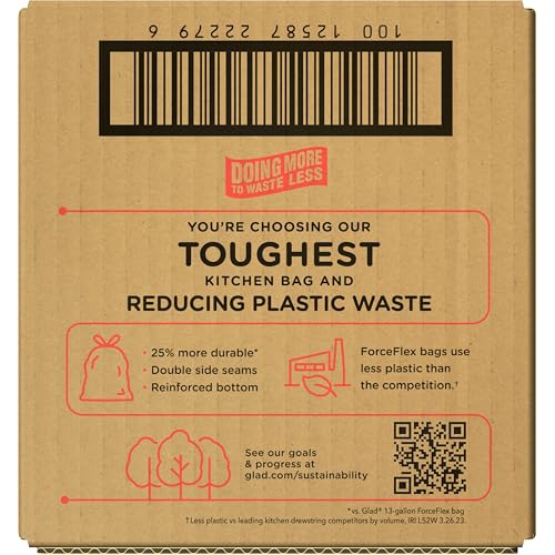 Glad ForceFlex MaxStrength Tall Kitchen Trash Bags, 13 Gal, Beachside Breeze, 90 Ct, Pack May Vary - Image 2