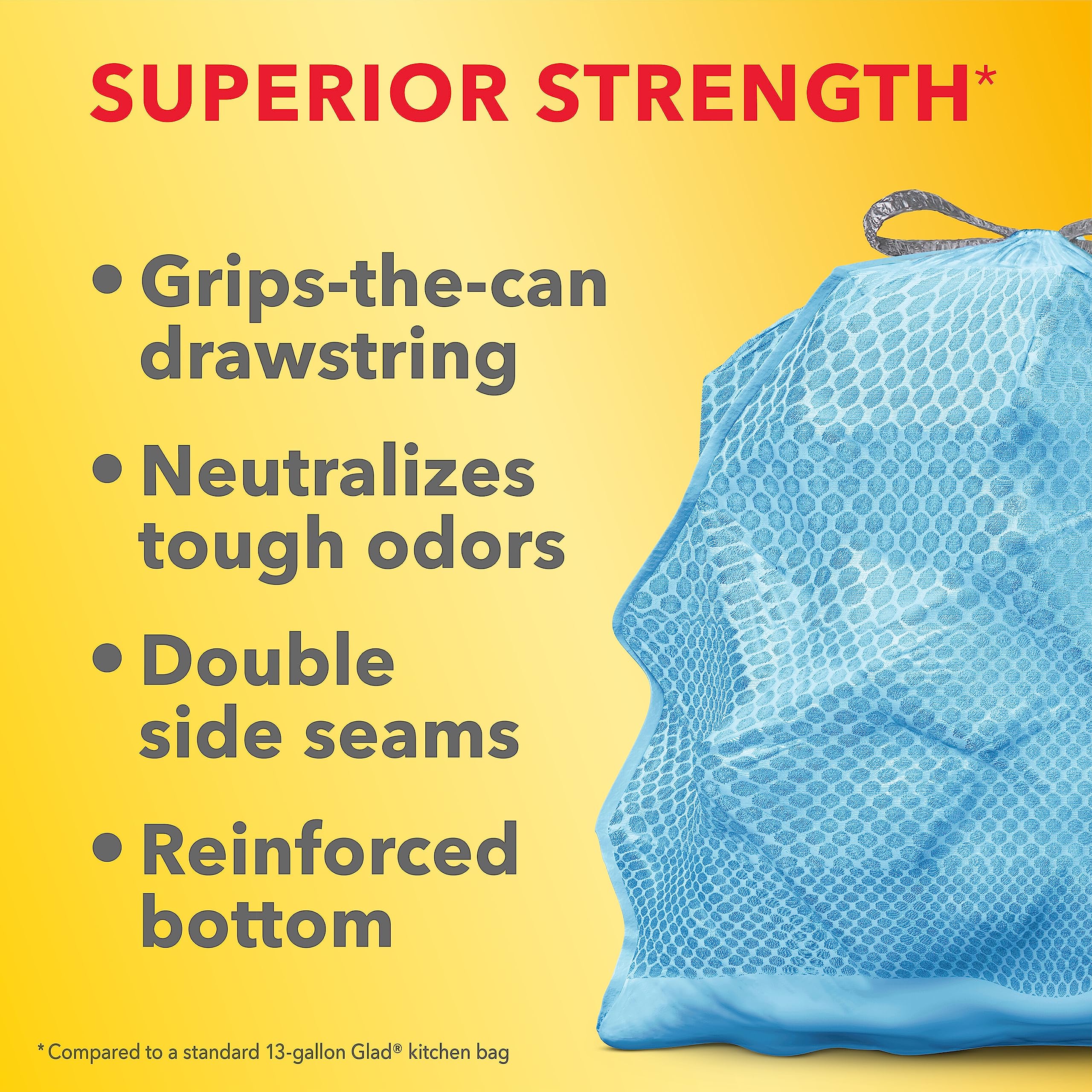 Glad ForceFlex MaxStrength Tall Kitchen Trash Bags, 13 Gal, Beachside Breeze, 90 Ct, Pack May Vary - Image 9